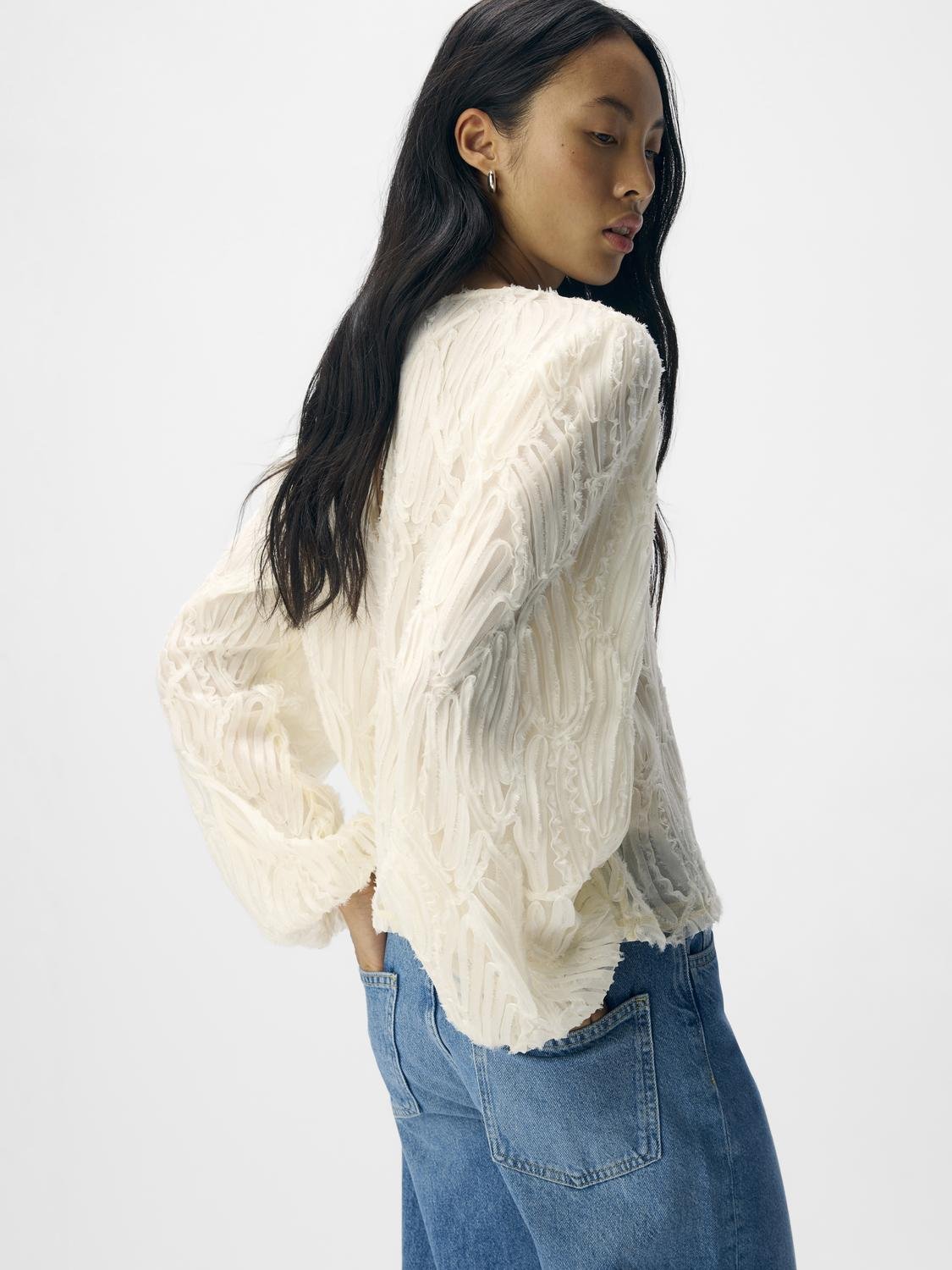 OBJLUCIE Top - White Sand - VERO MODA & VILA Bergvik